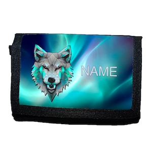 Kinder Geldbörse mit Name / Wolf / Geldbeutel / Personalisierbar