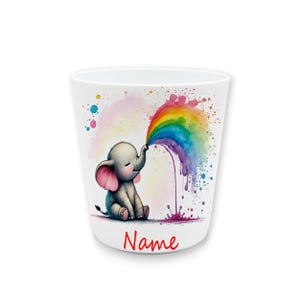 Elefant Zahnputzbecher Kunststoff m. Name | Kinder Trinkbecher personalisiert | Zähneputzen | Kinderbecher | Kunststoffbecher BPA frei