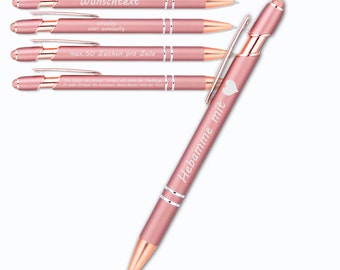 Farewell gift for a midwife with heart | Gift for a midwife | Gift idea for a midwife | Rose gold ballpoint pen with engraving, from 1 piece