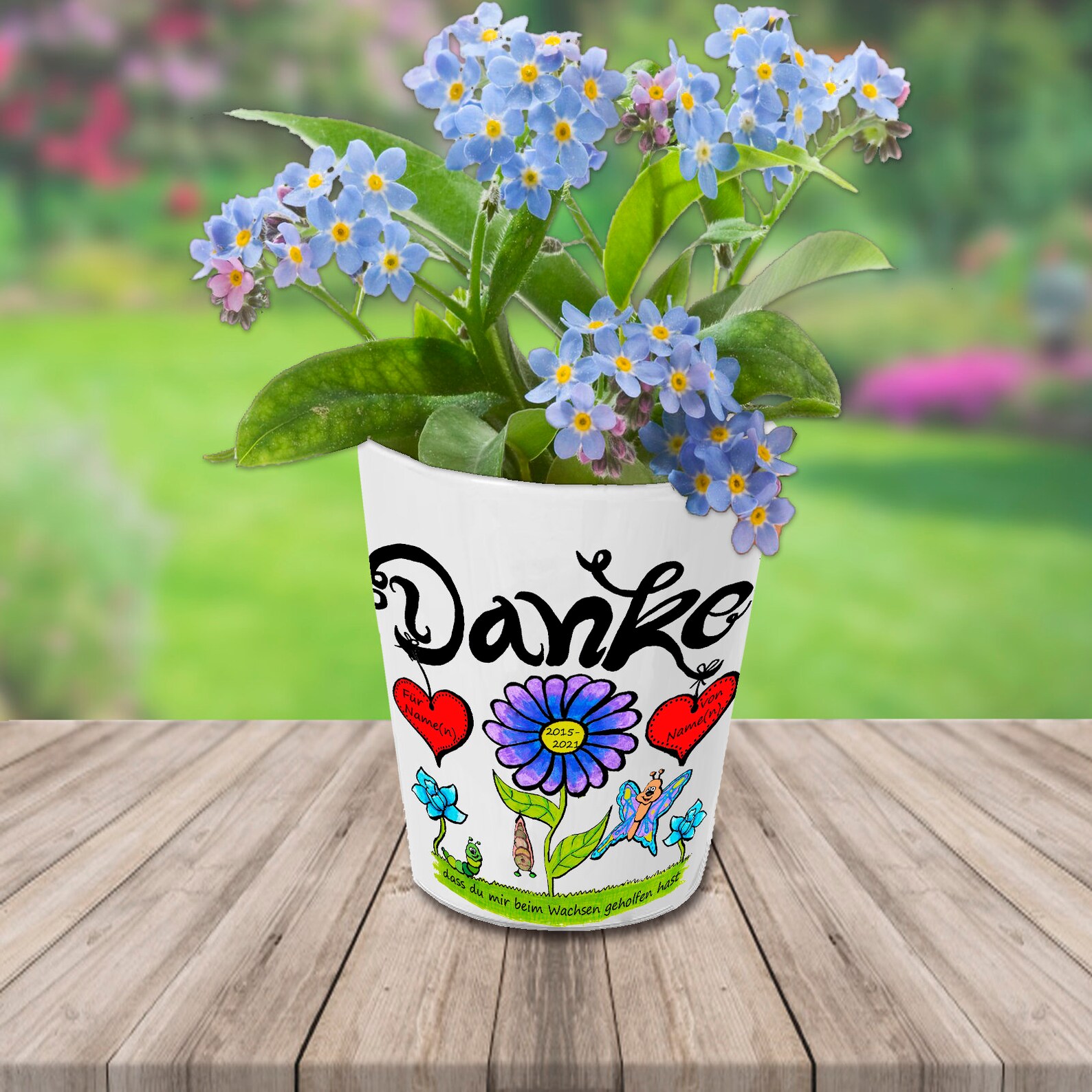 Faccito 16 Aufkleber Für Blumentöpfe - 'Danke Dass Du Mir Beim Wachsen Geholfen Hast'