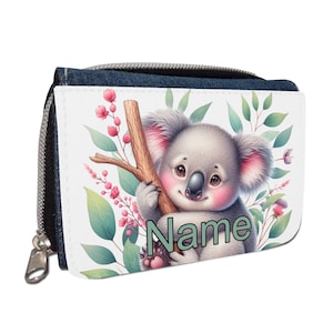 Koala Geldbörse mit Namen / Geldbeutel Portemonnaie / personalisierbar / Kinder / Geschenk zur Einschulung Schultüte Geldgeschenk