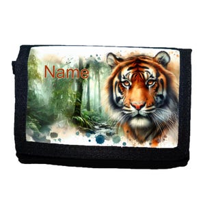 Kinder Geldbörse mit Name / Tiger / Geldbeutel / personalisierbar