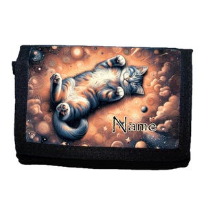 Kinder Geldbörse mit Name / Katze / Geldbeutel / personalisierbar