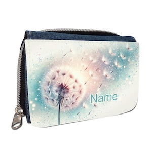 Pusteblume Geldbörse mit Namen / Geldbeutel Portemonnaie / personalisierbar / Kinder / Geschenk zur Einschulung Schultüte Geldgeschenk