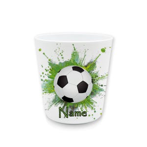 Fußball Zahnputzbecher Kunststoff m. Namen | Kinder Trinkbecher personalisiert | Zähneputzen | Kinderbecher | Kunststoffbecher BPA frei