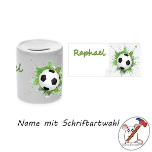 Money box motif football with name / personalizable / money box / piggy bank image 2