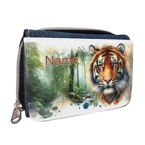 Tiger Geldbörse mit Namen / Geldbeutel Portemonnaie / personalisierbar / Kinder / Geschenk zur Einschulung Schultüte Geldgeschenk