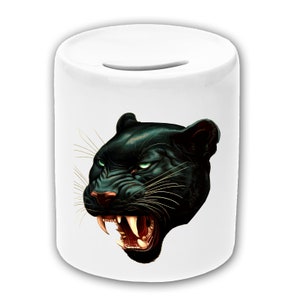 Spardose Motiv Panther mit Name / personalisierbar / Sparbüchse / Sparschwein
