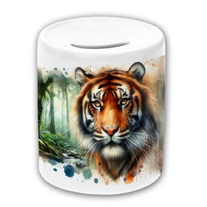 Spardose Motiv Tiger mit Name / personalisierbar / Sparbüchse / Sparschwein