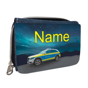 Polizei Geldbörse mit Namen / Geldbeutel Portemonnaie / personalisierbar / für Kinder / Geschenk zur Einschulung Schultüte Geldgeschenk