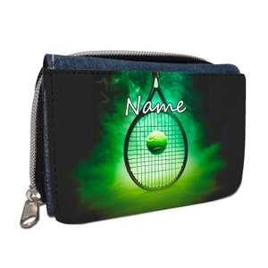 Tennis Geldbörse mit Namen / Geldbeutel Portemonnaie / personalisierbar / für Kinder / Geschenk zur Einschulung Schultüte Geldgeschenk