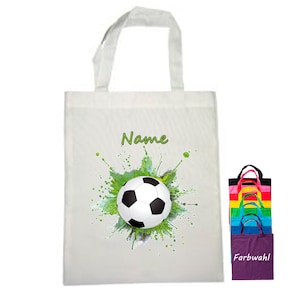 Stoffbeutel personalisiert | Tasche Fußball mit Name  | personalisierbar | Flötentasche | Einkaufstasche | Wechselkleidung