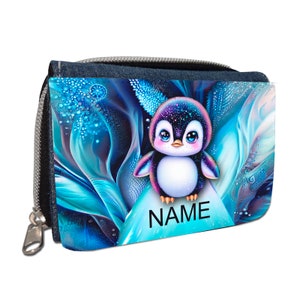 Pinguin Geldbörse mit Namen / Geldbeutel Portemonnaie / personalisierbar / Kinder / Geschenk zur Einschulung Schultüte Geldgeschenk