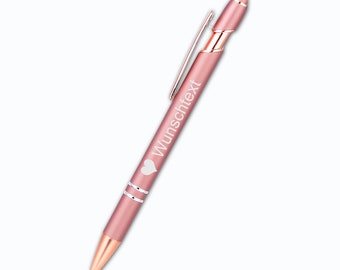 Personalized ballpoint pen | Rose gold ballpoint pen with engraving, available from 1 piece | Right-handed or left-handed | Touch pen