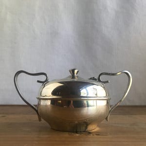 Vintage Silver Plated Lidded Sugar Bowl, Empire Plate Silverware, E.P.N.S, Art Deco Silver Plate, Vintage Table Decor, Circa 1930s