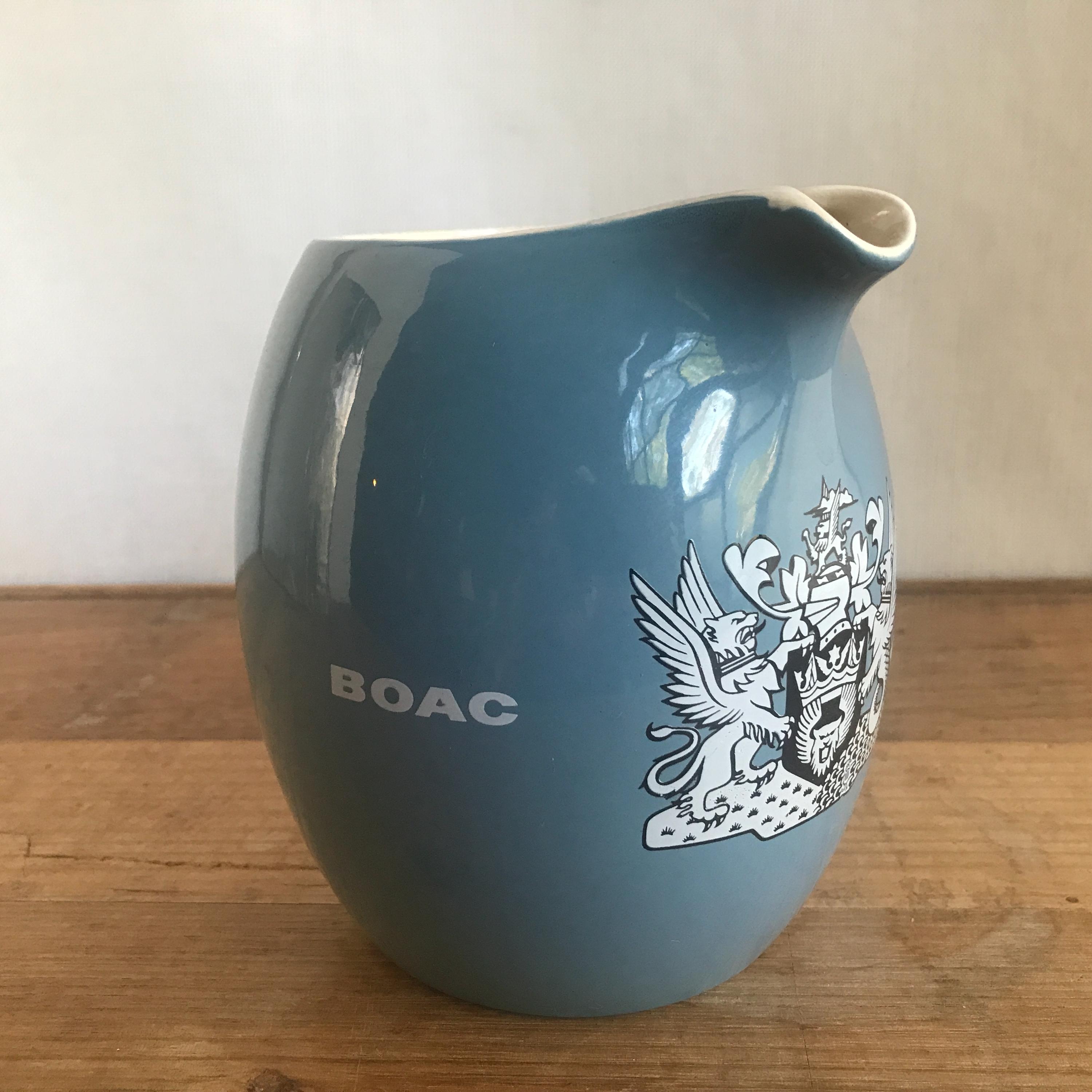 BOAC 英国海外航空 ミッドセンチュリー 灰皿 Vintage B.O.A.C. Ceramic Water Jug, Pitcher, Airline Memorabilia