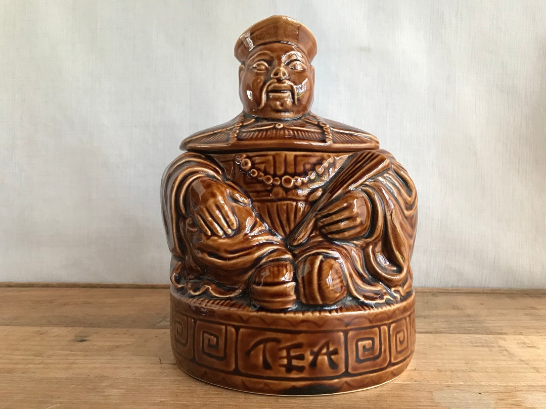 Sadler Ceramic Chinese Man Tea Caddy, Design No. 971334, Vintage