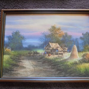 Vintage Framed Original Watercolor Painting,Indonesian Landscape Painting,Asian Art. Circa 1970s