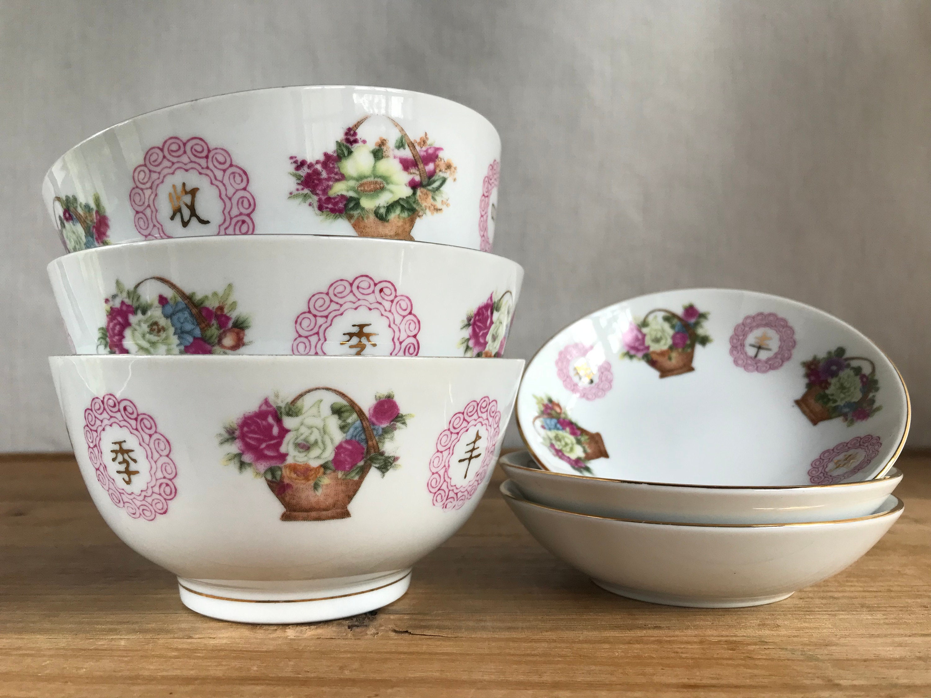 Vintage Rice Bowlsset of 3 Porcelain Rice Bowls and Sauce Etsy Australia