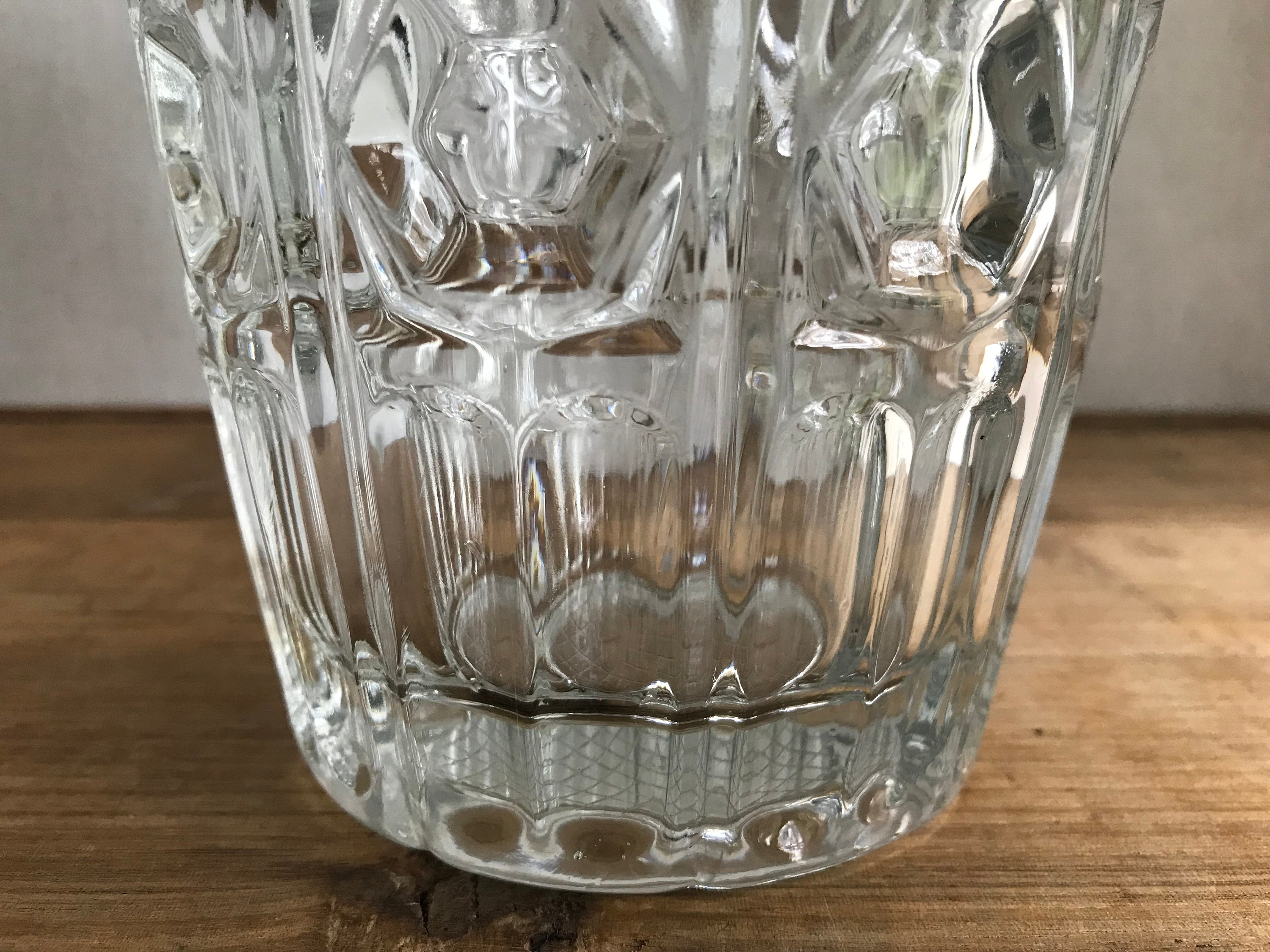 Vintage Heavy Glass Vase,midcentury Modern Glass Vase,bohemian Style