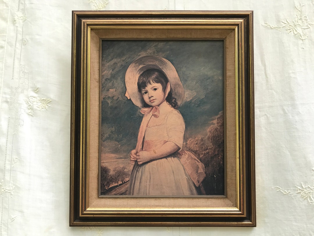 Vintage Framed Print 'miss Willoughby' Artist George Romney, Vintage ...
