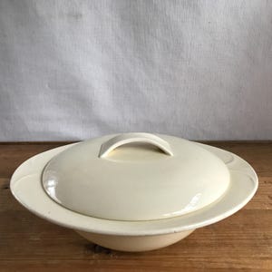 Burleigh Balmoral Ceramic Tureen, Vintage Vegetable Server, Art Deco Design, Plain Cream Tureen, Vintage Tableware, Table Decor, Circa 1930s