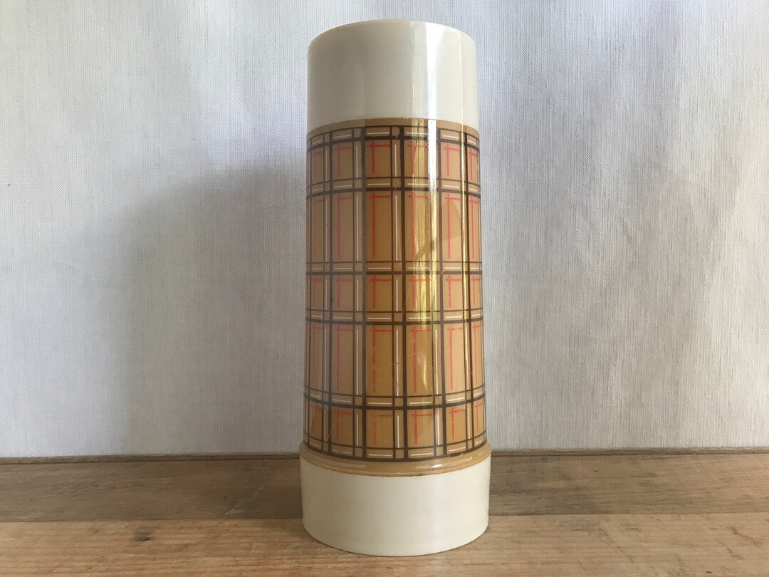 Vintage Aladdin Thermos Flask, Plaid Thermos Flask, Hot Drinks and Soup
