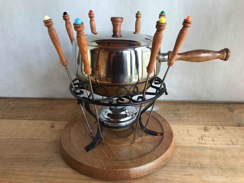 Vintage Fondue Set Original Box Stainless Steel Saucepan 8 Etsy
