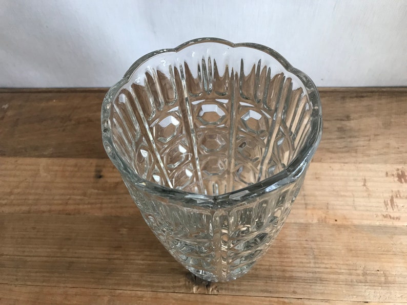 Vintage Heavy Glass Vase,midcentury Modern Glass Vase,bohemian Style
