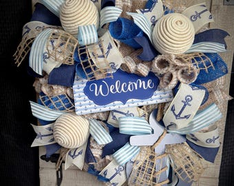 Nautical Anchor Wreath: Coastal Beach House Decor