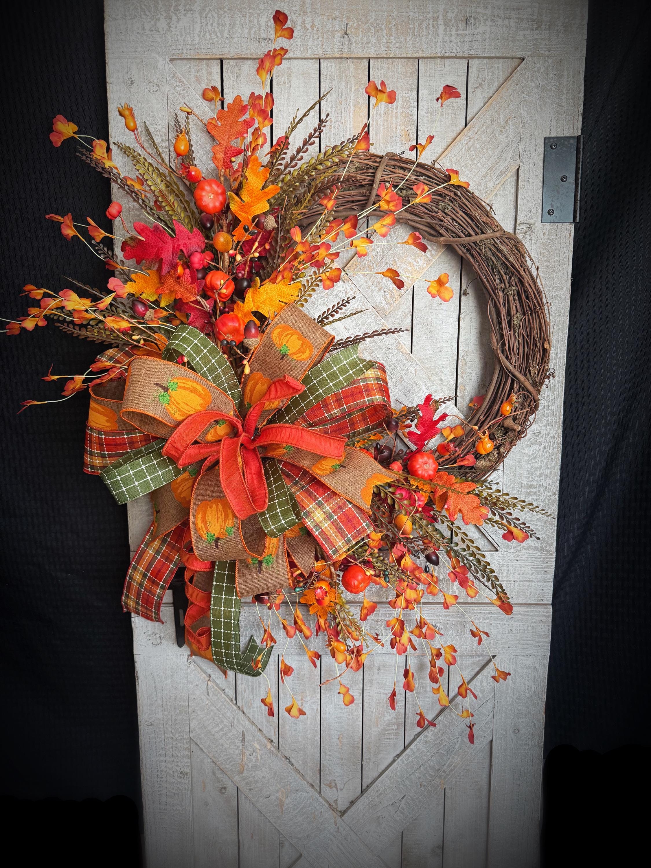 Fall Grapevine Wreath, Best Fall Wreath, Fall Floral Wreath ...
