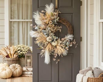 Neutral Fall Wreath, boho fall wreath, chic fall wreath, best fall wreath, wreath for fall