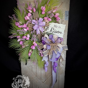 HE IS RISEN, Easter wreath, Christian wreath, Cross wreath, Palm Sunday wreath, Spring Easter Wreath, Best cross wreath
