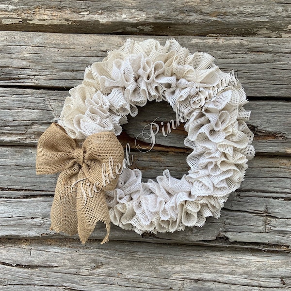 Everyday Wreath, Farmhouse wreath, Burlap Wreath, Basic burlap wreath, Year round wreath, simple burlap wreath