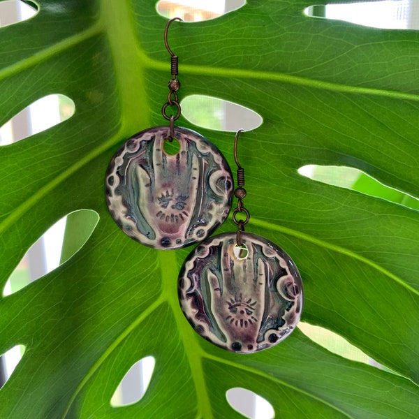 Palm Reader Ceramic Earrings