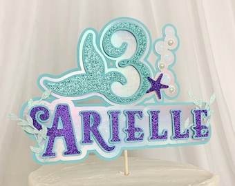 Mermaid Birthday Cake Topper: Personalized Under The Sea Party