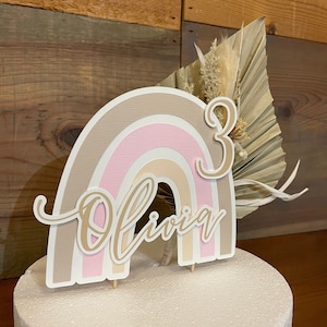 Boho Rainbow Cake Topper, Boho Rainbow Birthday