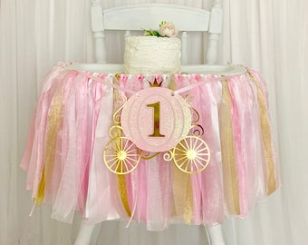 Princess First Birthday, Princess High Chair Banner, Pink Princess, Princess Banner, Princess Carriage, Princess Pumpkin, Pumpkin Carriage