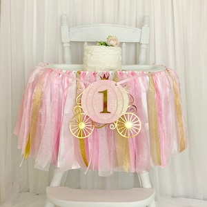 Princess First Birthday, Princess High Chair Banner, Pink Princess, Princess Banner, Princess Carriage, Princess Pumpkin, Pumpkin Carriage