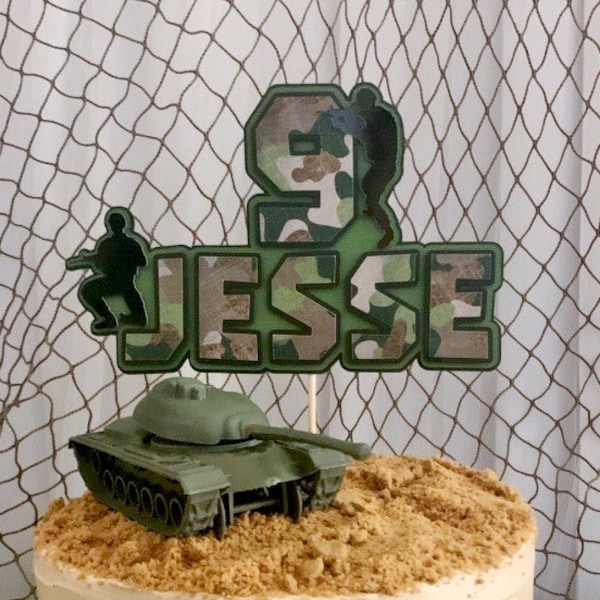 Camo Cake Topper, Camo Birthday, Camo Theme, Camo Party, Military Cake Topper, Military Birthday, Military Theme, Military Party