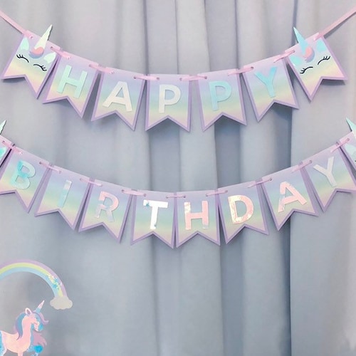 Personalised ANY NAME Unicorn 11th Birthday Banner x 2 Party Decorations 