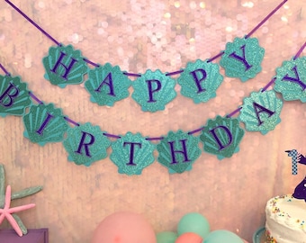 Mermaid Birthday Banner: Seashell Party Theme