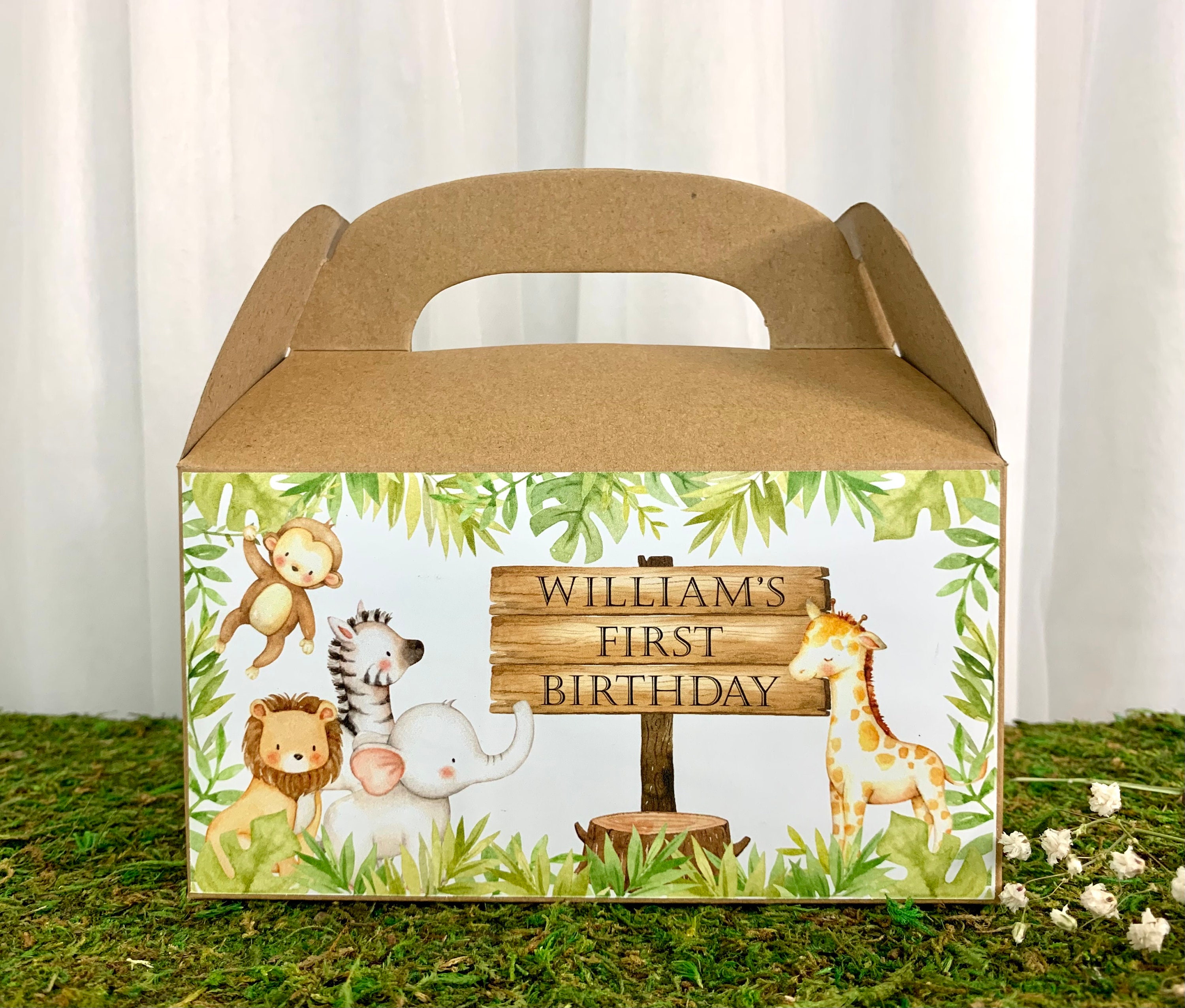 safari theme party favor boxes