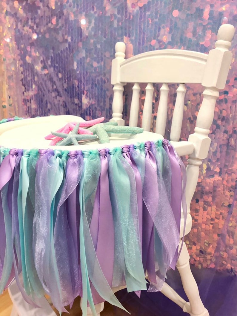 Mermaid High Chair Banner, Mermaid ONE Birthday Banner, Mermaid First Birthday Banner, Mermaid Birthday Banner, Mermaid Birthday Garland image 4