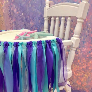 Mermaid High Chair Banner, Mermaid ONE Birthday Banner, Mermaid First Birthday Banner, Mermaid Birthday Banner, Mermaid Birthday Garland image 3