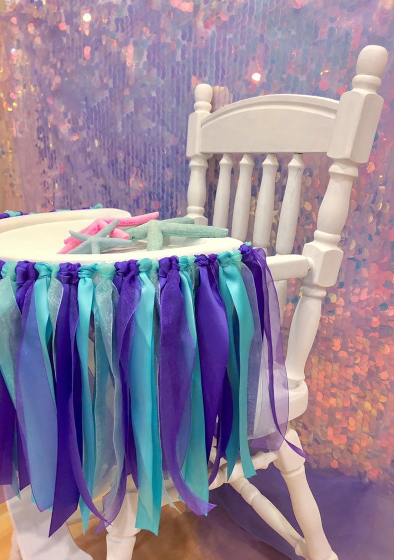 Mermaid High Chair Banner, Mermaid ONE Birthday Banner, Mermaid First Birthday Banner, Mermaid Birthday Banner, Mermaid Birthday Garland image 3