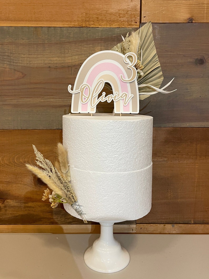 Boho Rainbow Cake Topper, Boho Rainbow Birthday - Etsy