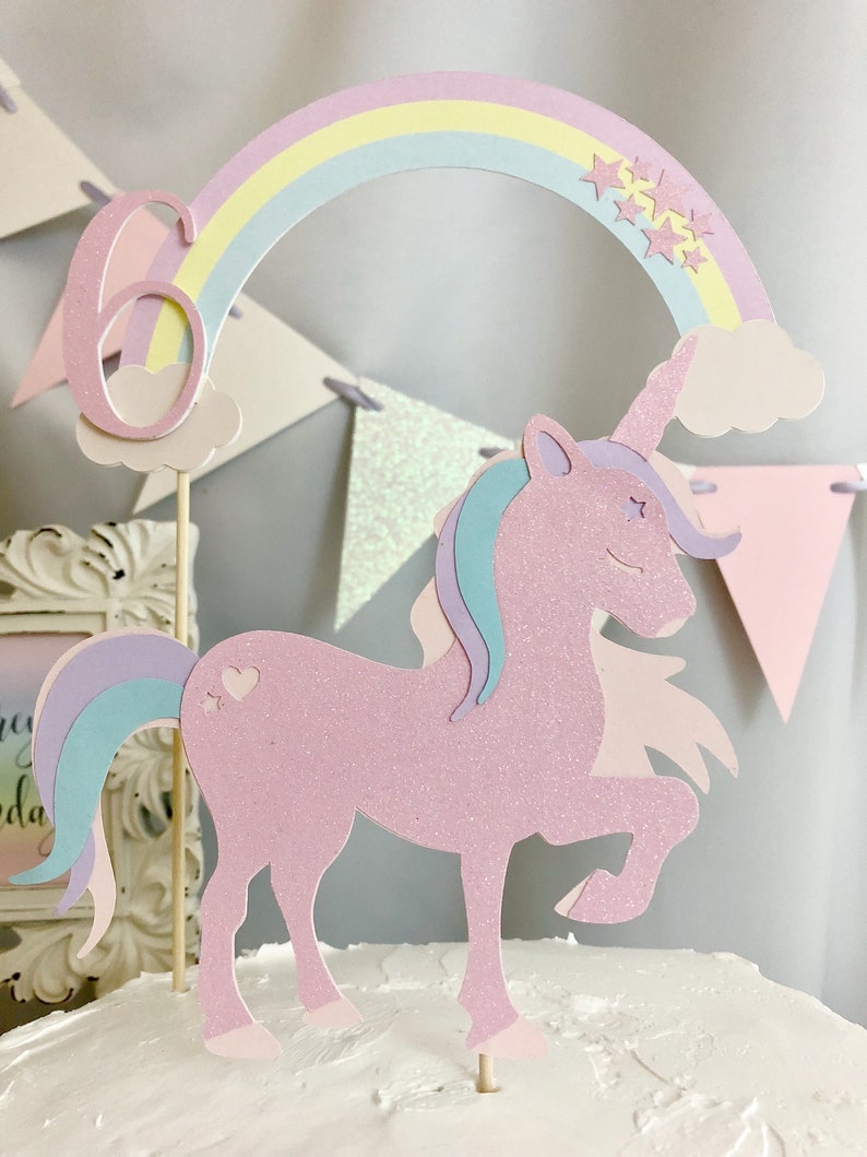 personalized unicorn cake topper gold glitter unicorn cake