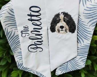 Custom Pet Wreath Sash with optional Palmetto sash