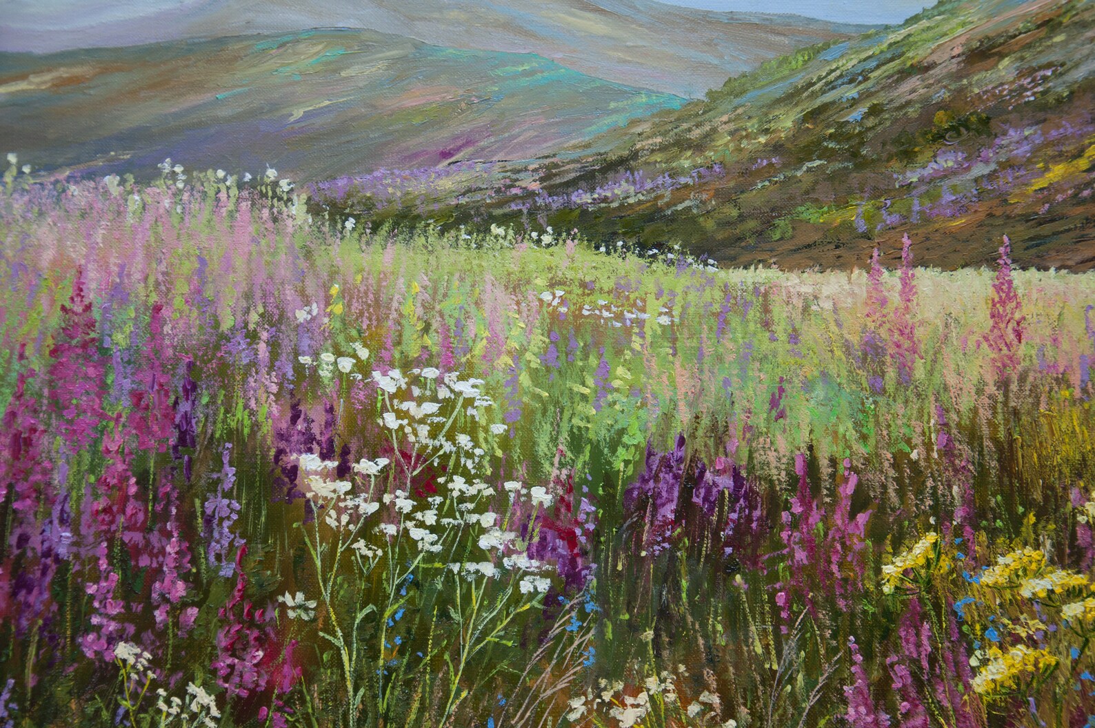 Flower Valley Oil Painting Original Art Scotland Landscape Etsy